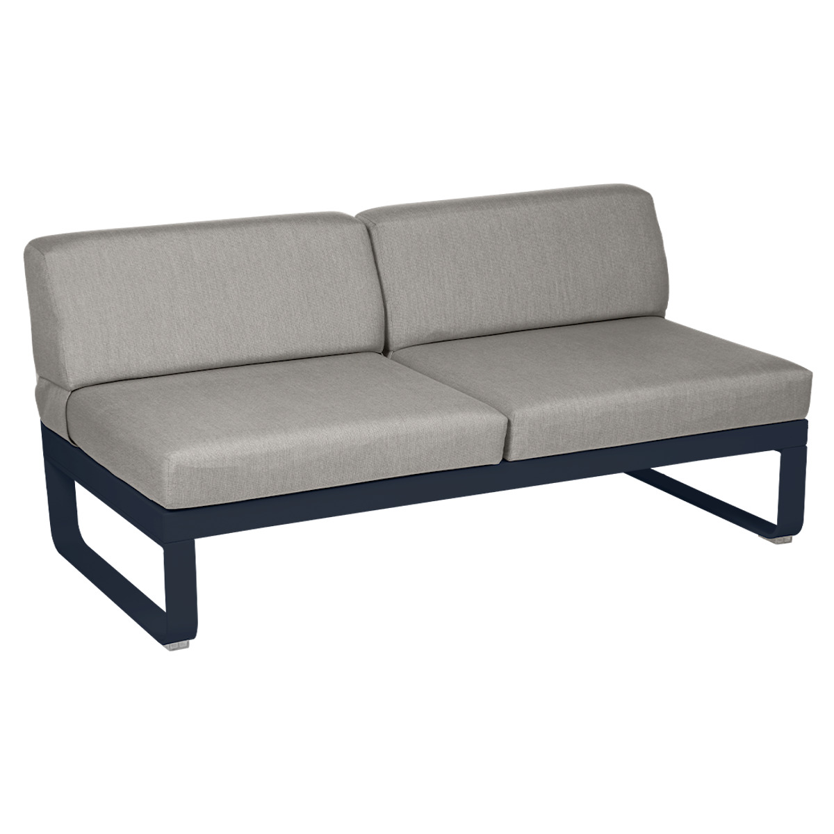 Module central 2 places BELLEVIE Fermob bleu abysse/taupe grisé