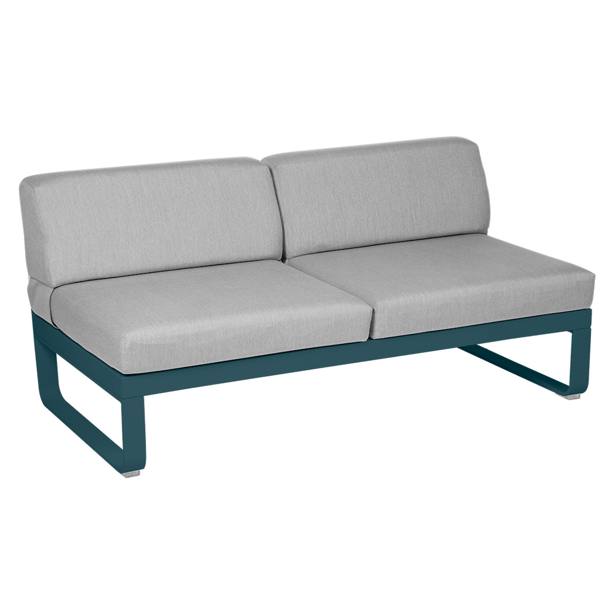 Module central 2 places BELLEVIE Fermob bleu acapulco/gris flanelle