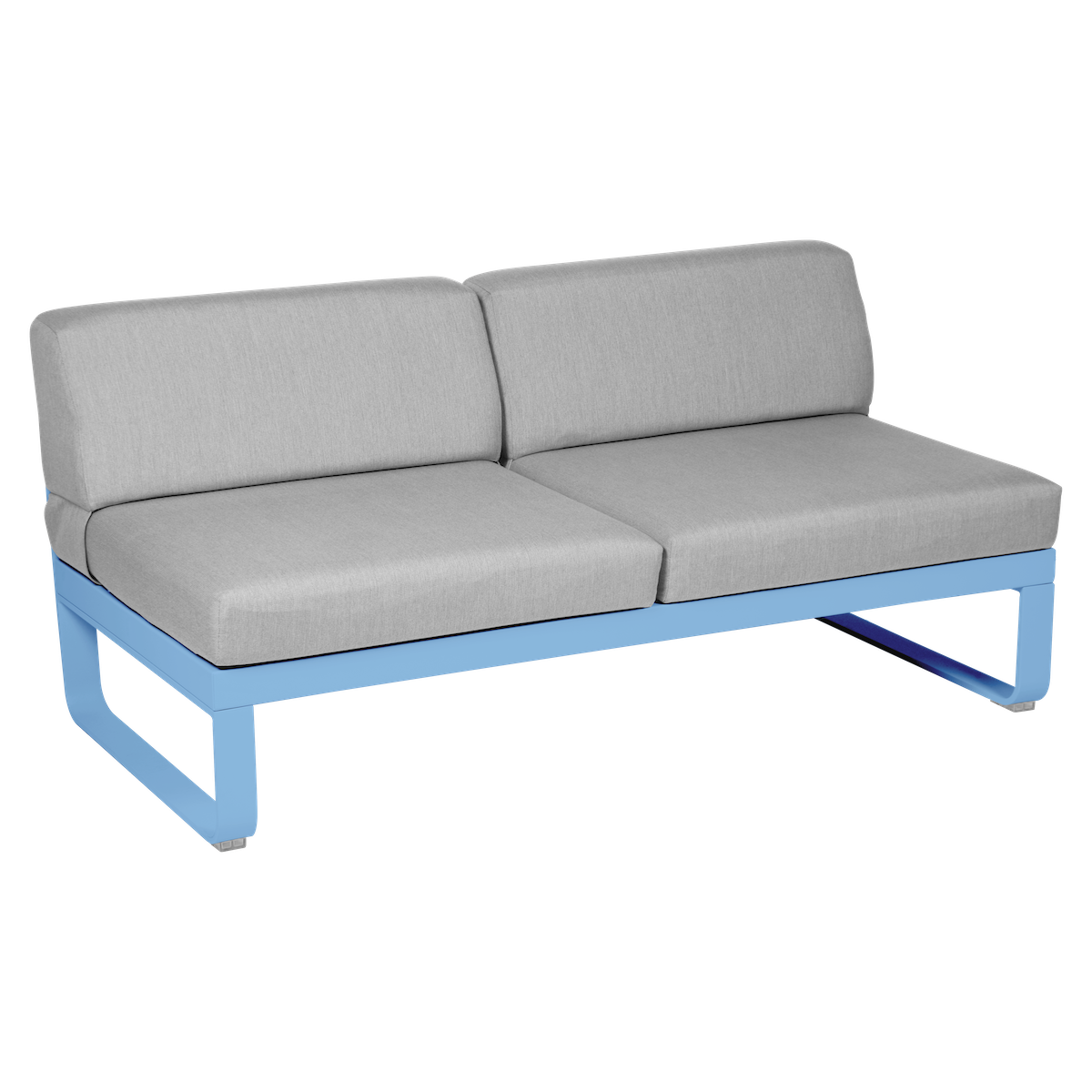 Module central 2 places BELLEVIE Fermob bleu maya-gris flanelle 