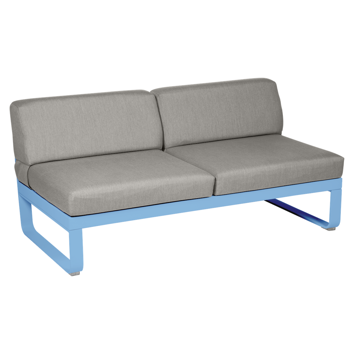 Module central 2 places BELLEVIE Fermob bleu maya-taupe grisé
