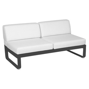Module central 2 places BELLEVIE Fermob carbone/blanc grisé