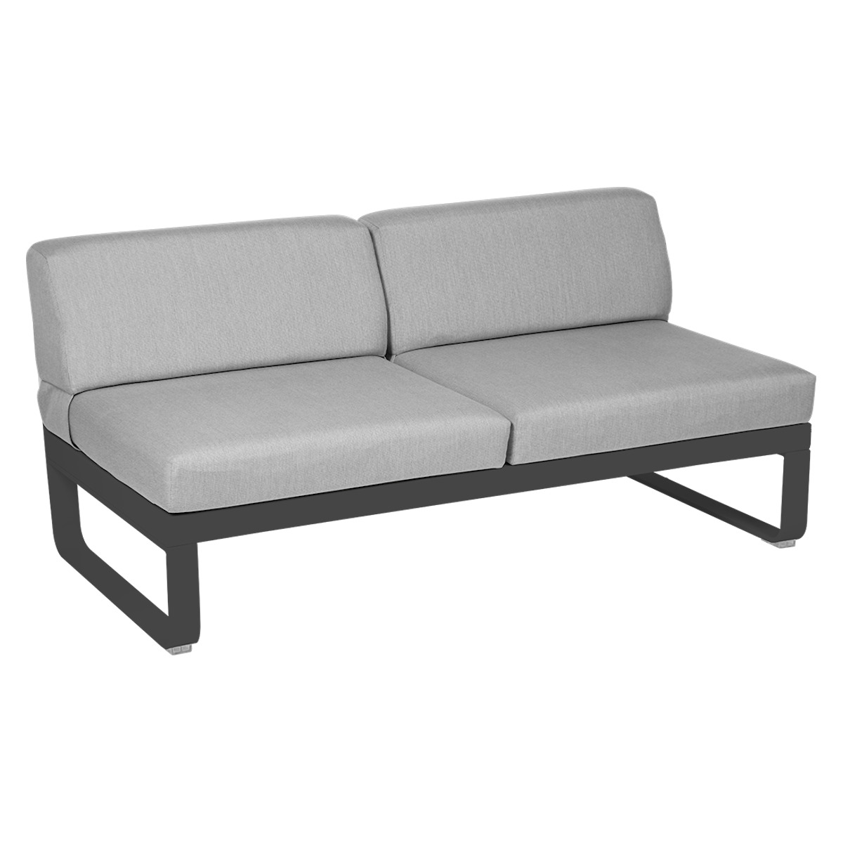 Module central 2 places BELLEVIE Fermob carbone/gris flanelle