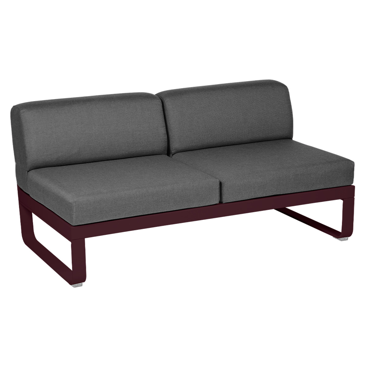 Module central 2 places BELLEVIE Fermob cerise noire/gris graphite