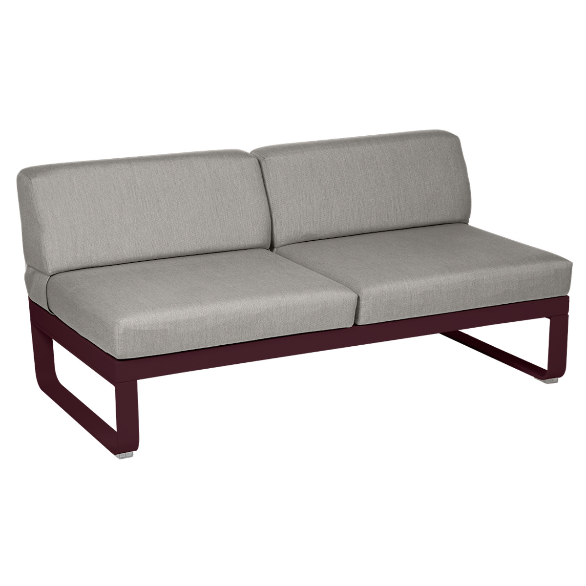 Module central 2 places BELLEVIE Fermob cerise noire/taupe grisé