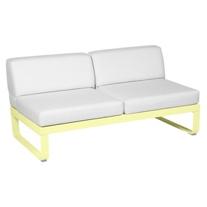 Module central 2 places BELLEVIE Fermob citron givré/blanc grisé