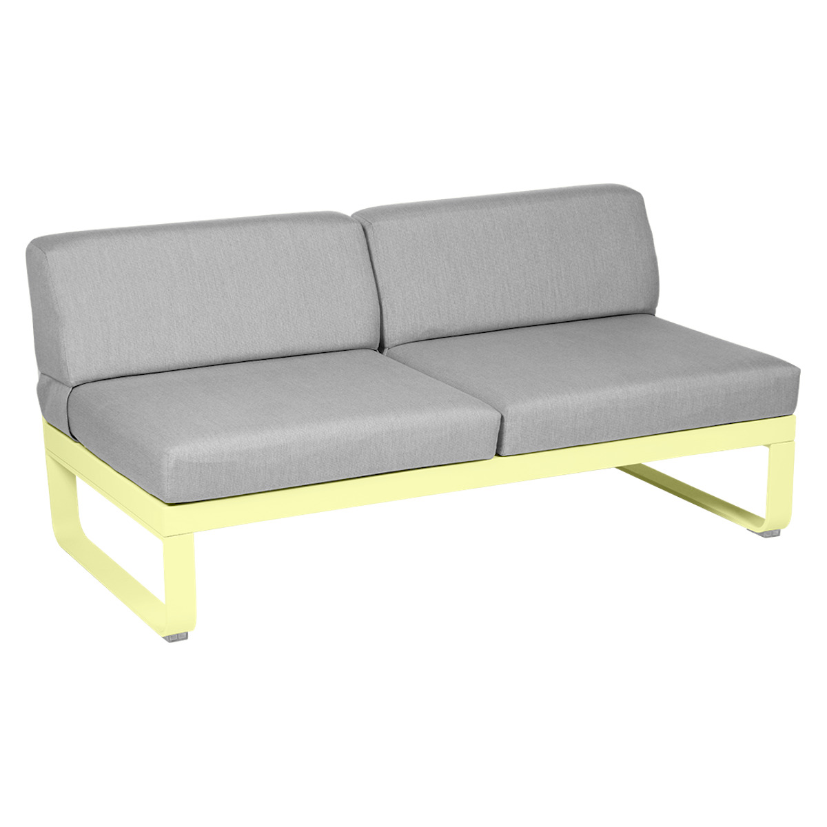 Module central 2 places BELLEVIE Fermob citron givré/gris flanelle