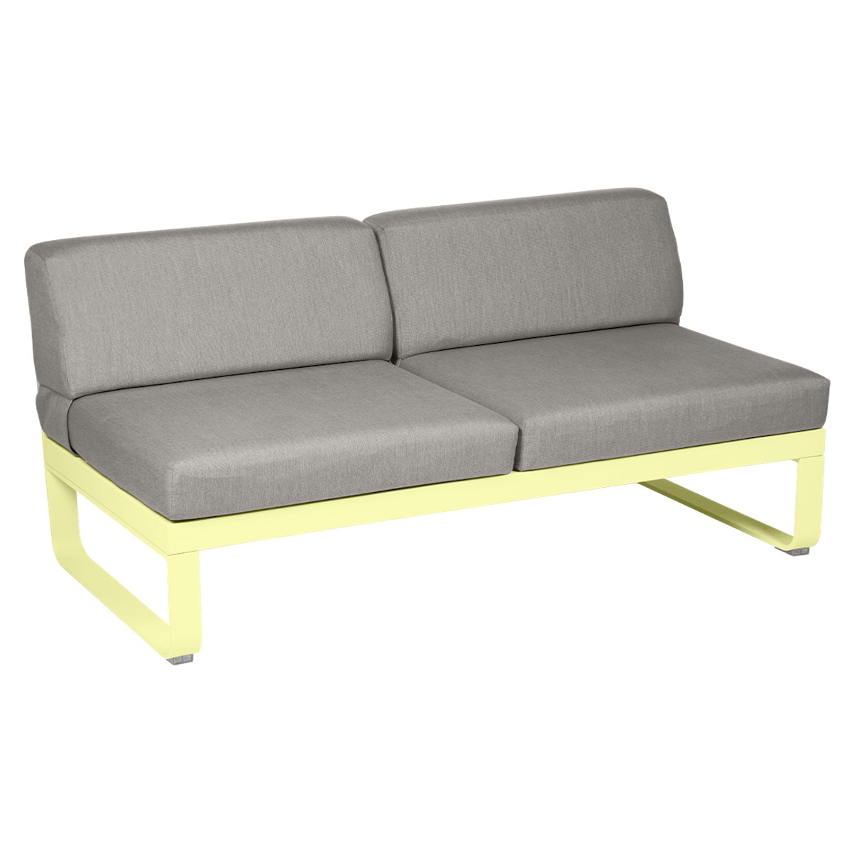 Module central 2 places BELLEVIE Fermob citron givré/taupe grisé