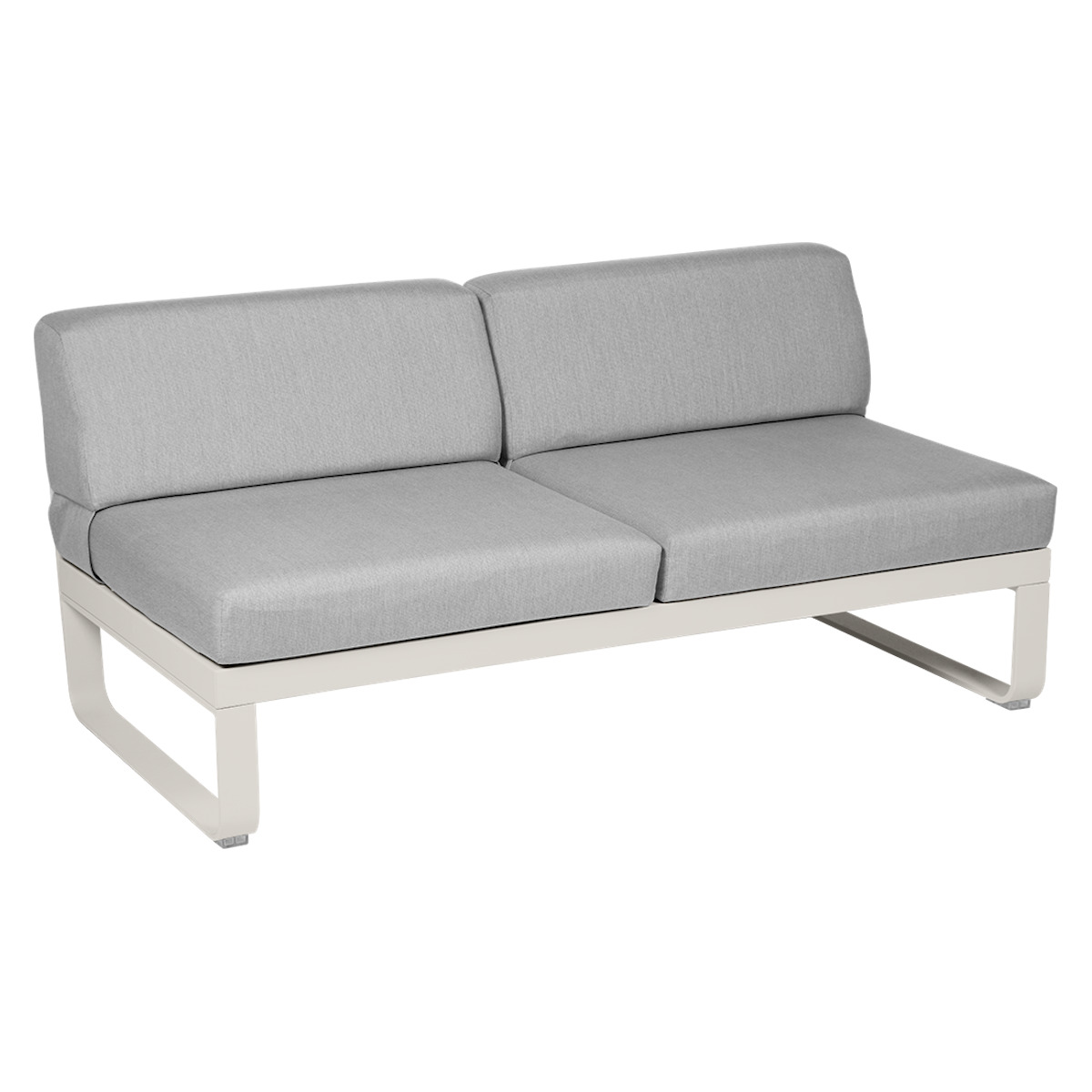 Module central 2 places BELLEVIE Fermob gris argile/gris flanelle
