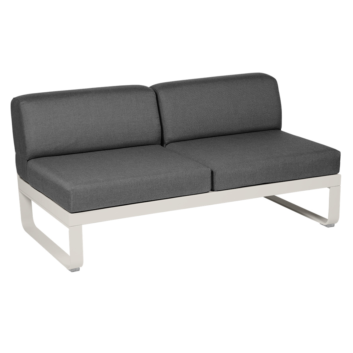 Module central 2 places BELLEVIE Fermob gris argile/gris graphite