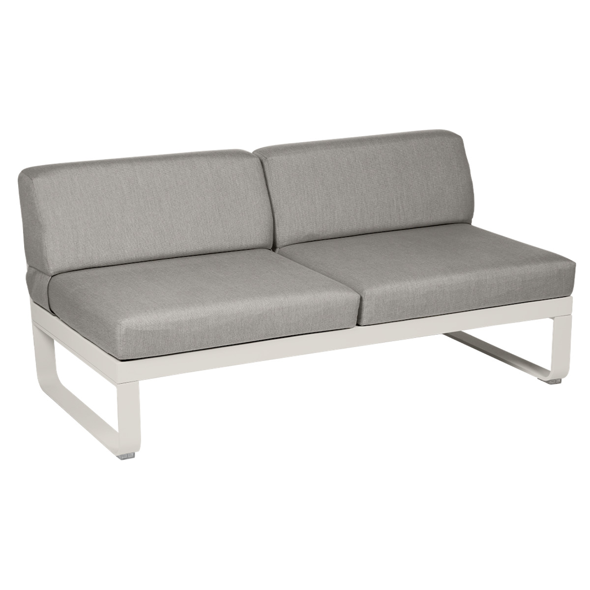 Module central 2 places BELLEVIE Fermob gris argile/taupe grisé