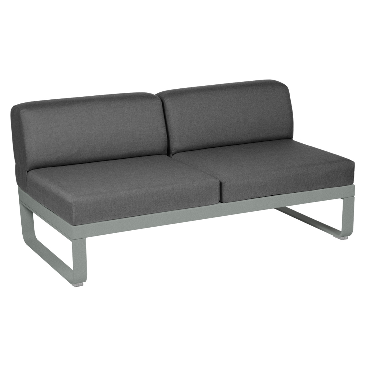 Module central 2 places BELLEVIE Fermob gris lapilli-gris graphite