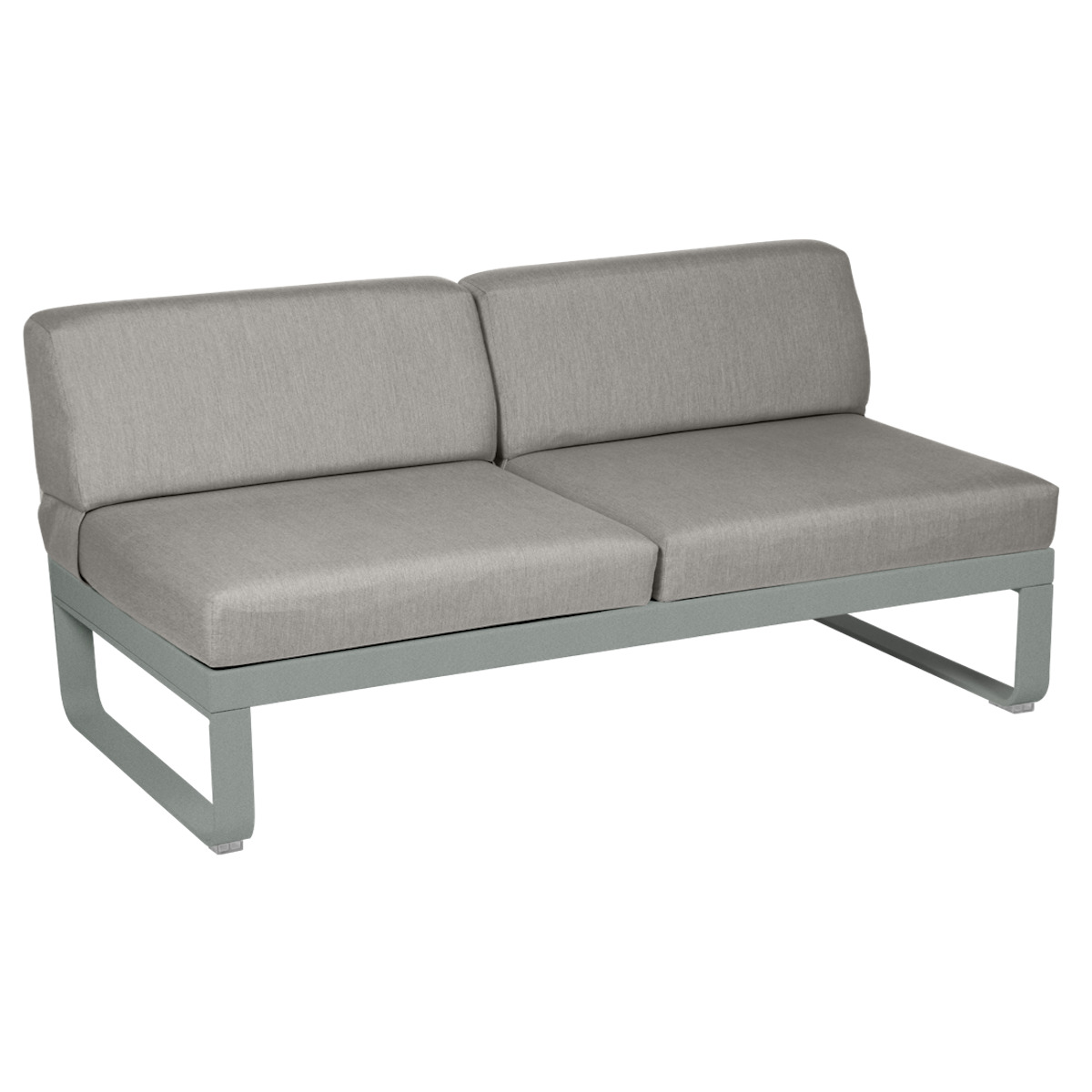 Module central 2 places BELLEVIE Fermob gris lapilli-taupe grisé