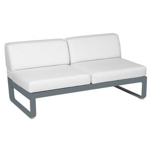 Module central 2 places BELLEVIE Fermob gris orage/blanc grisé