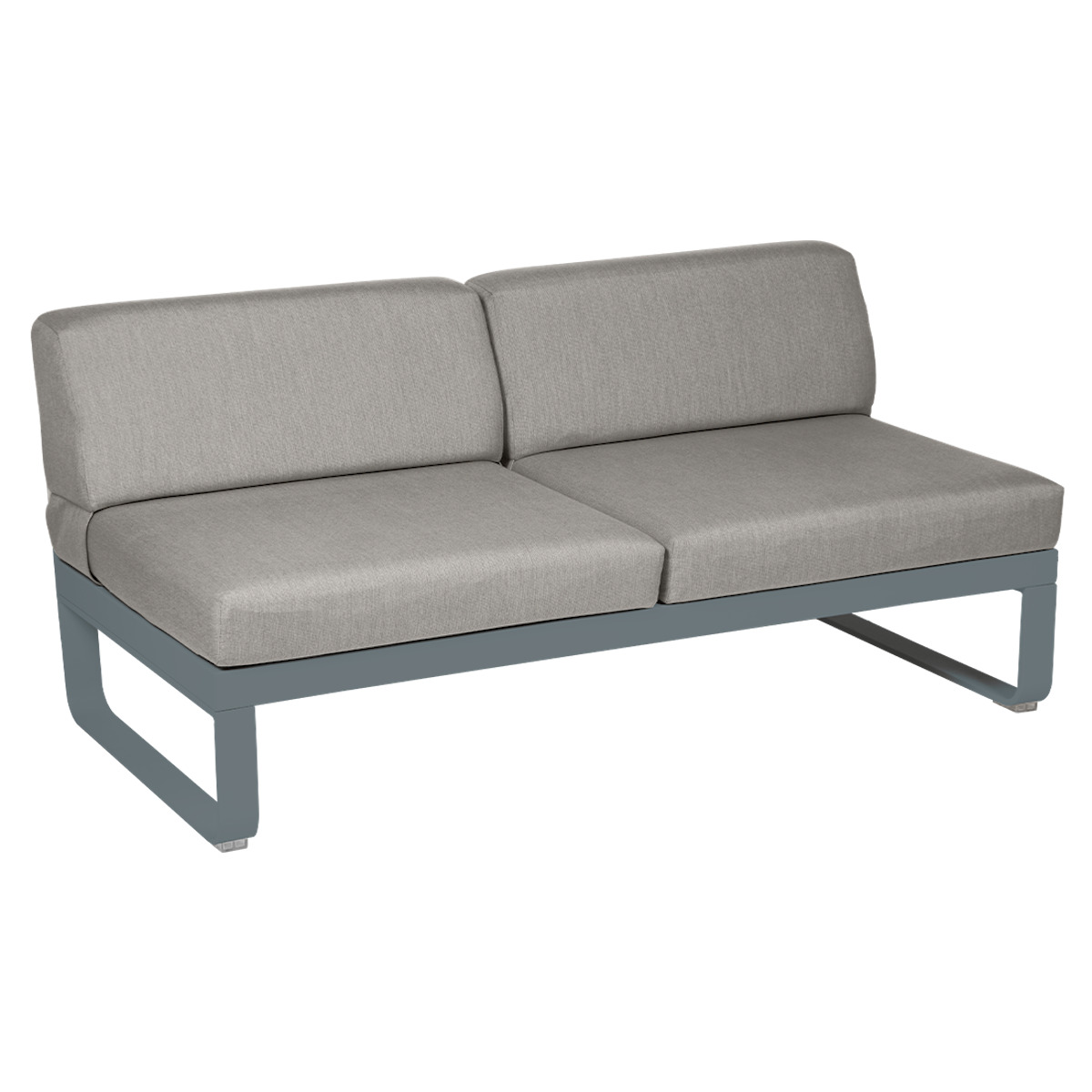 Module central 2 places BELLEVIE Fermob gris orage/taupe grisé
