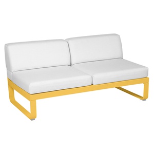 Module central 2 places BELLEVIE Fermob miel NEW-blanc grisé