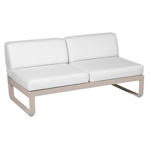 Module central 2 places BELLEVIE Fermob muscade/blanc grisé
