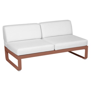 Module central 2 places BELLEVIE Fermob ocre rouge/blanc grisé