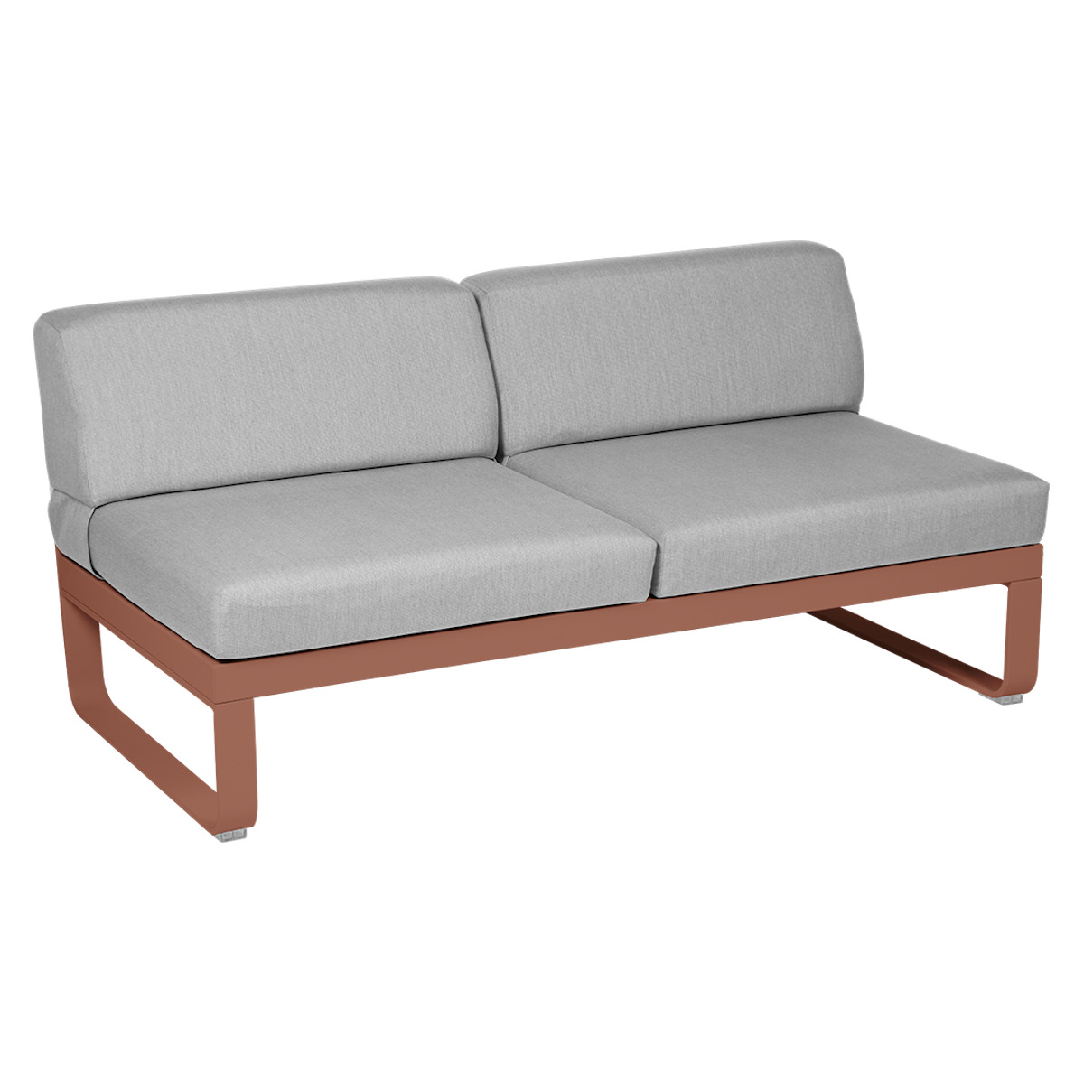 Module central 2 places BELLEVIE Fermob ocre rouge/gris flanelle