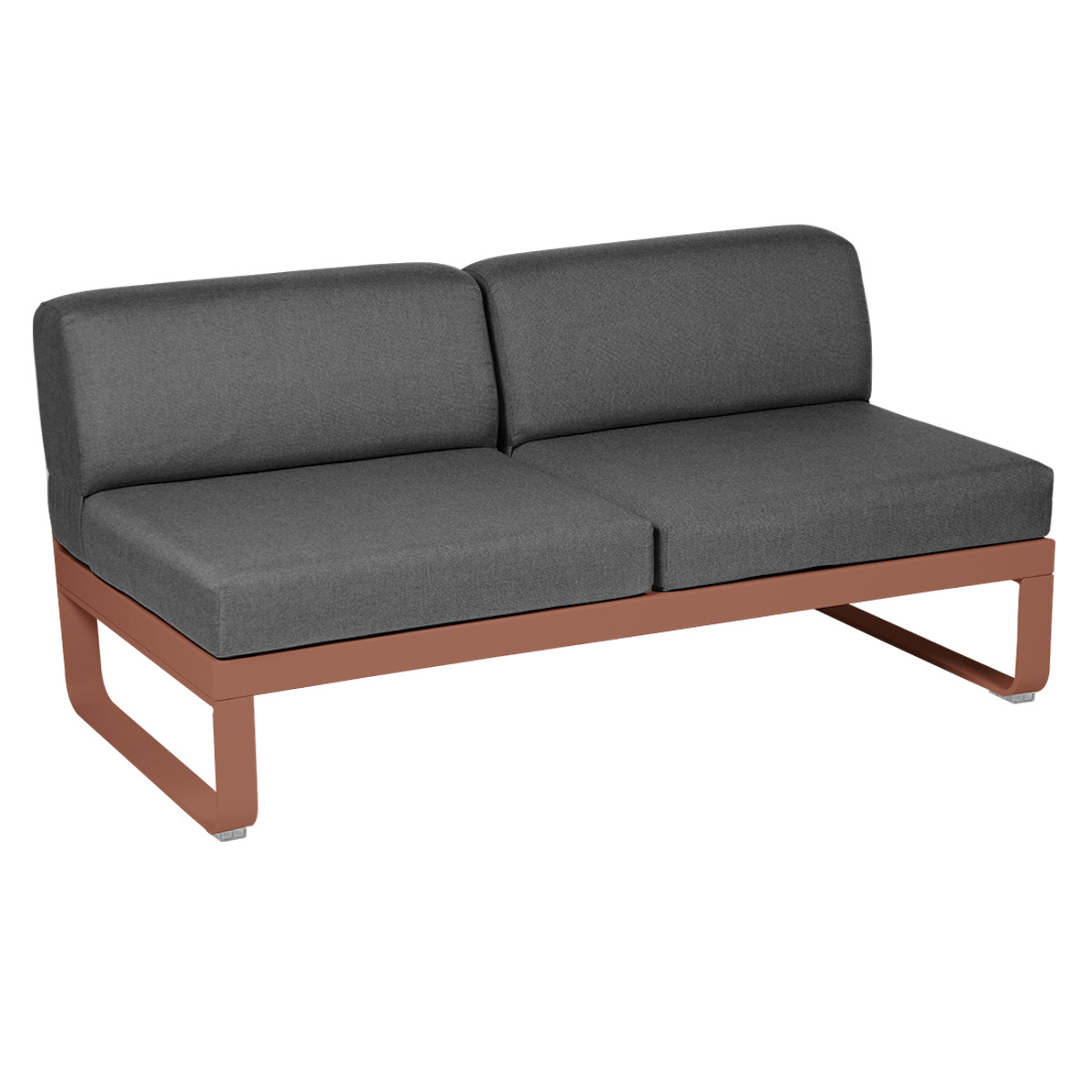 Module central 2 places BELLEVIE Fermob ocre rouge/gris graphite