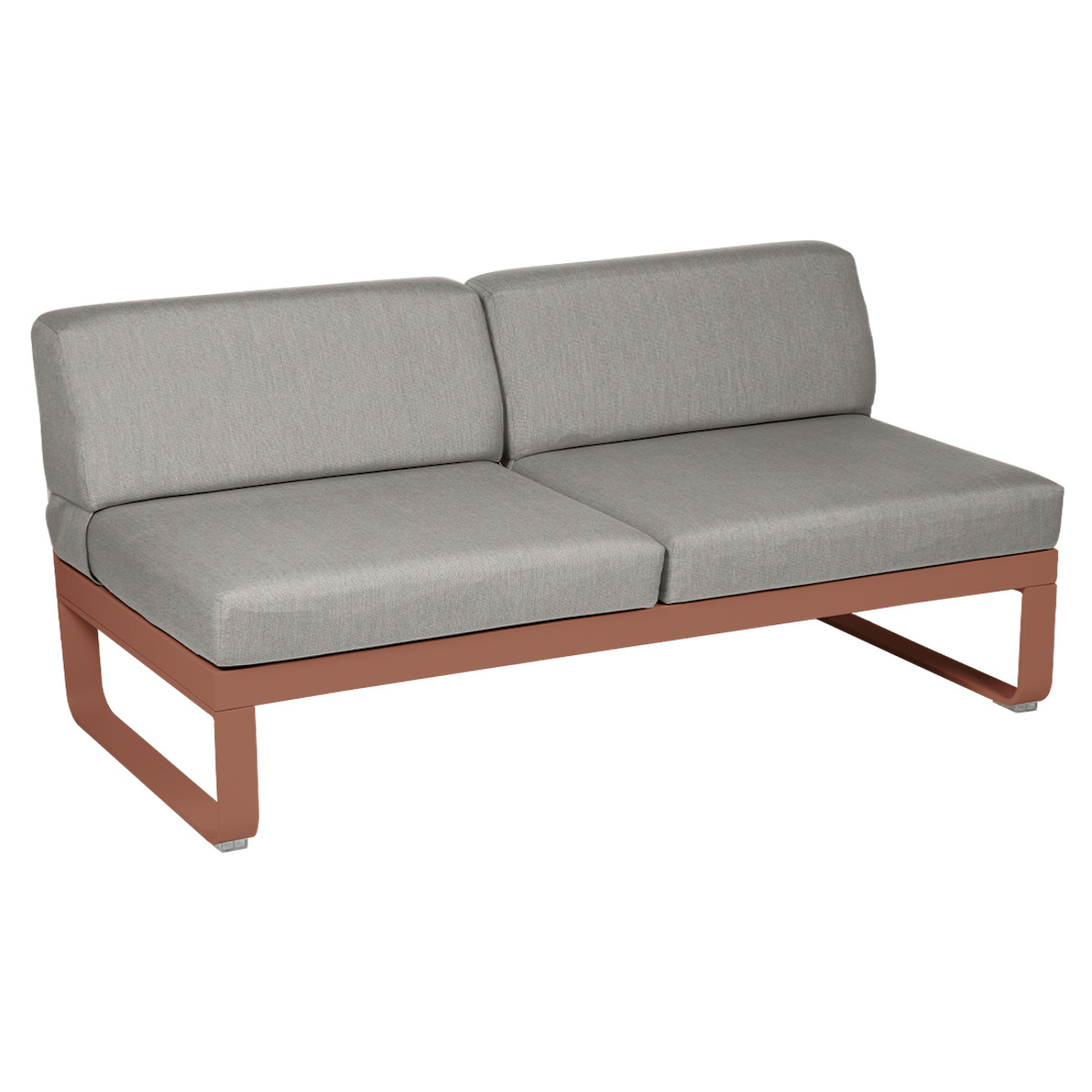 Module central 2 places BELLEVIE Fermob ocre rouge/taupe grisé