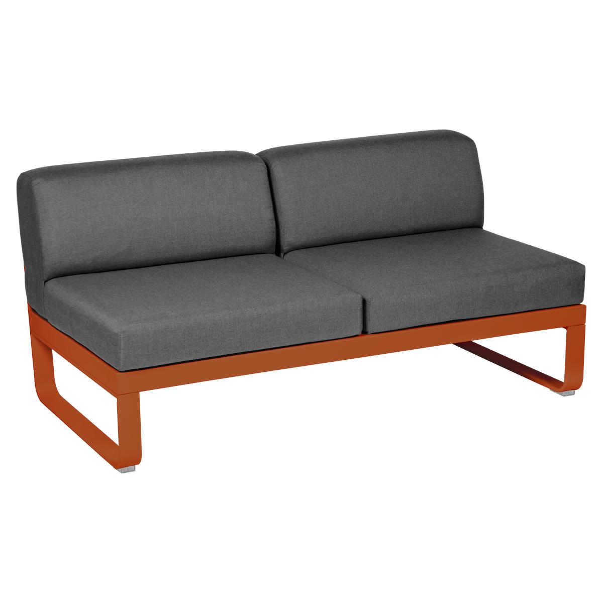 Module central 2 places BELLEVIE Fermob orange confite-gris graphite