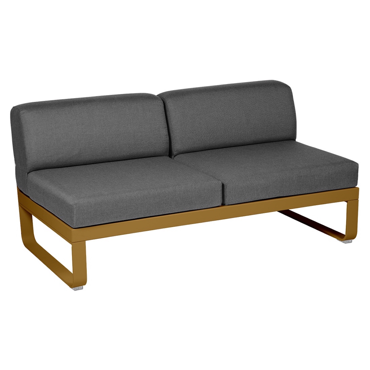Module central 2 places BELLEVIE Fermob pain d'épices-gris graphite