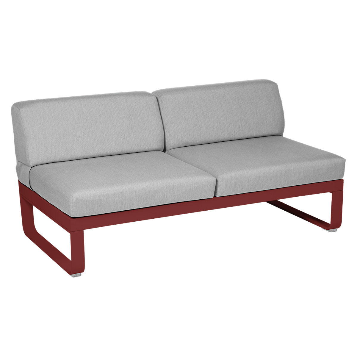 Module central 2 places BELLEVIE Fermob piment/gris flanelle