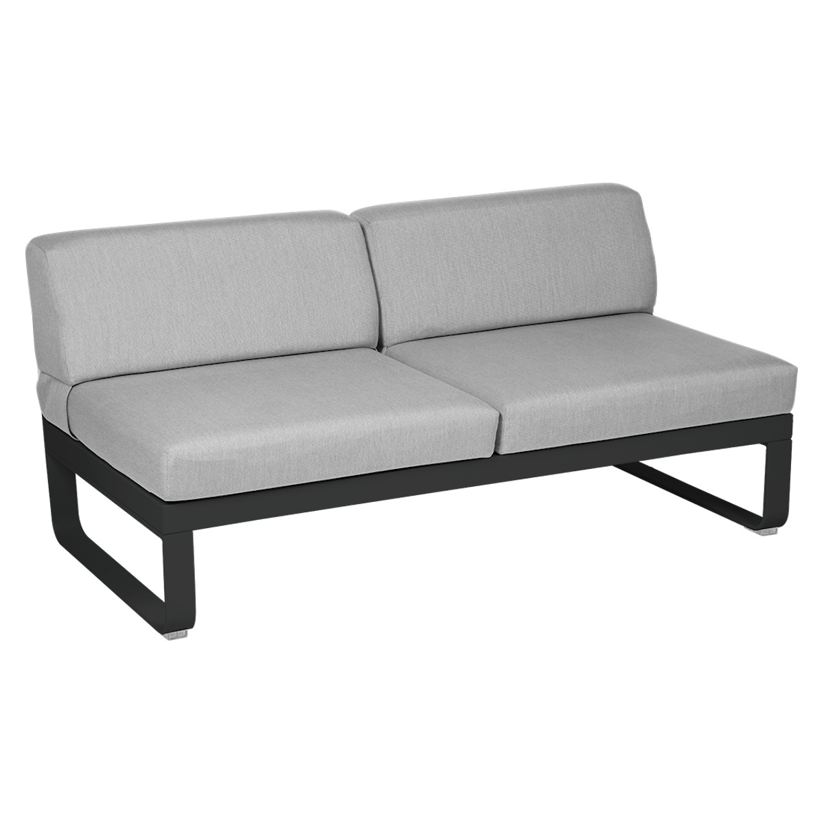 Module central 2 places BELLEVIE Fermob réglisse/gris flanelle