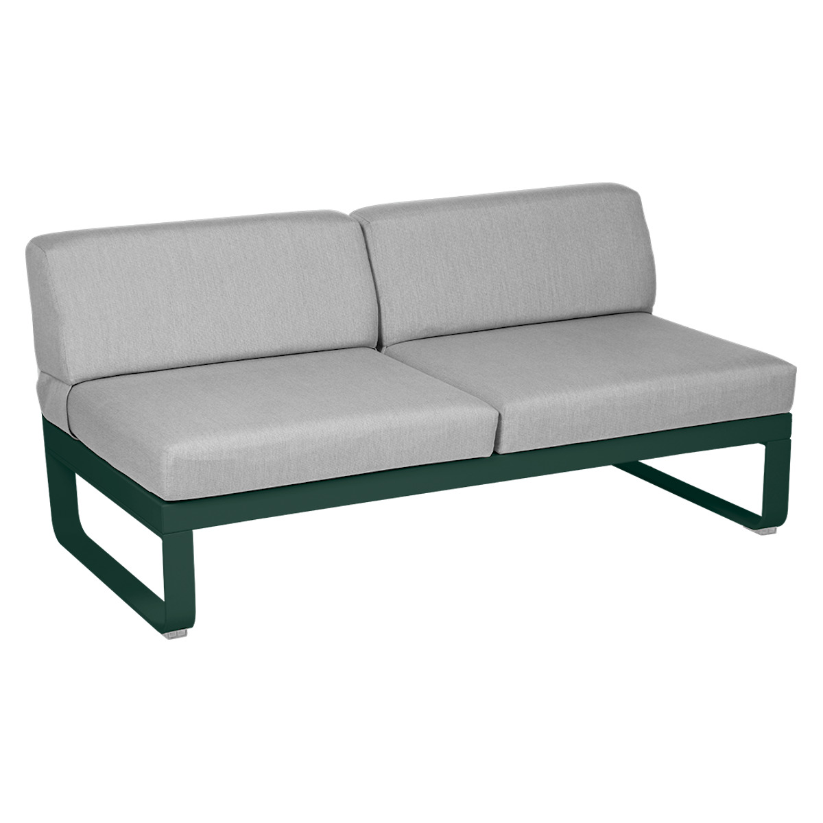 Module central 2 places BELLEVIE Fermob vert cèdre/gris flanelle