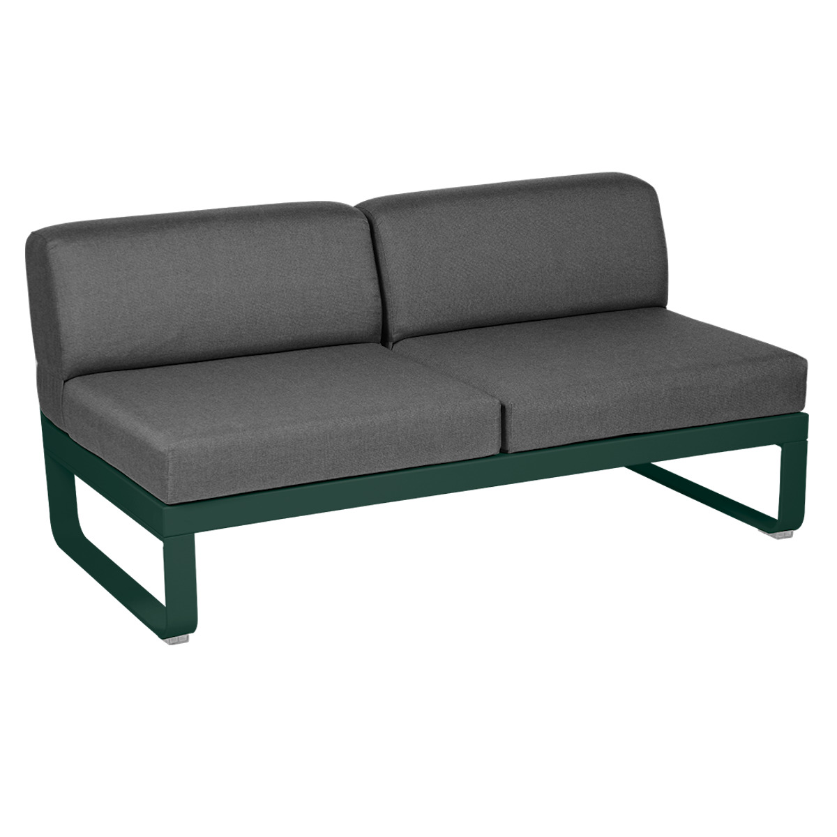 Module central 2 places BELLEVIE Fermob vert cèdre/gris graphite