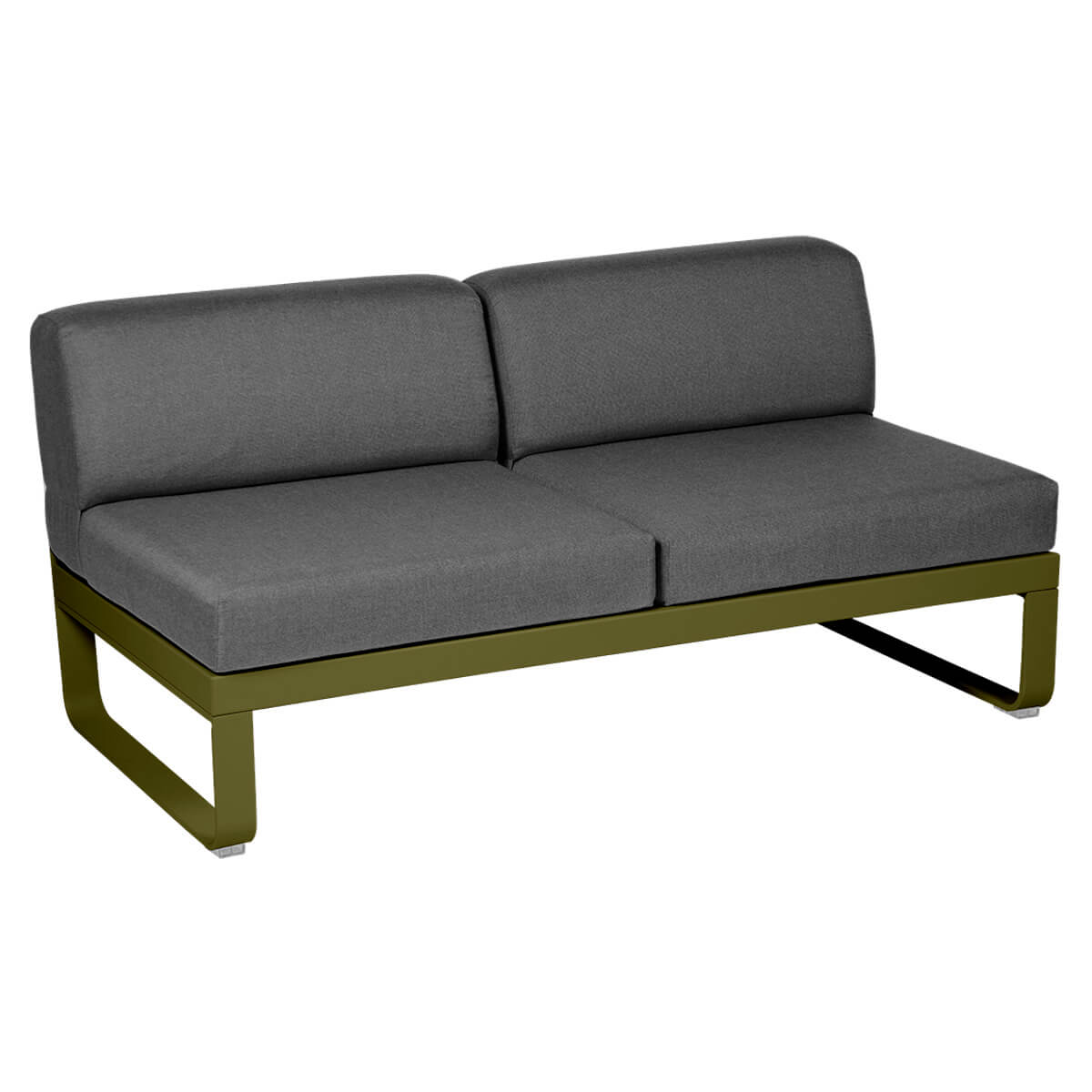 Module central 2 places BELLEVIE Fermob vert pesto-gris graphite