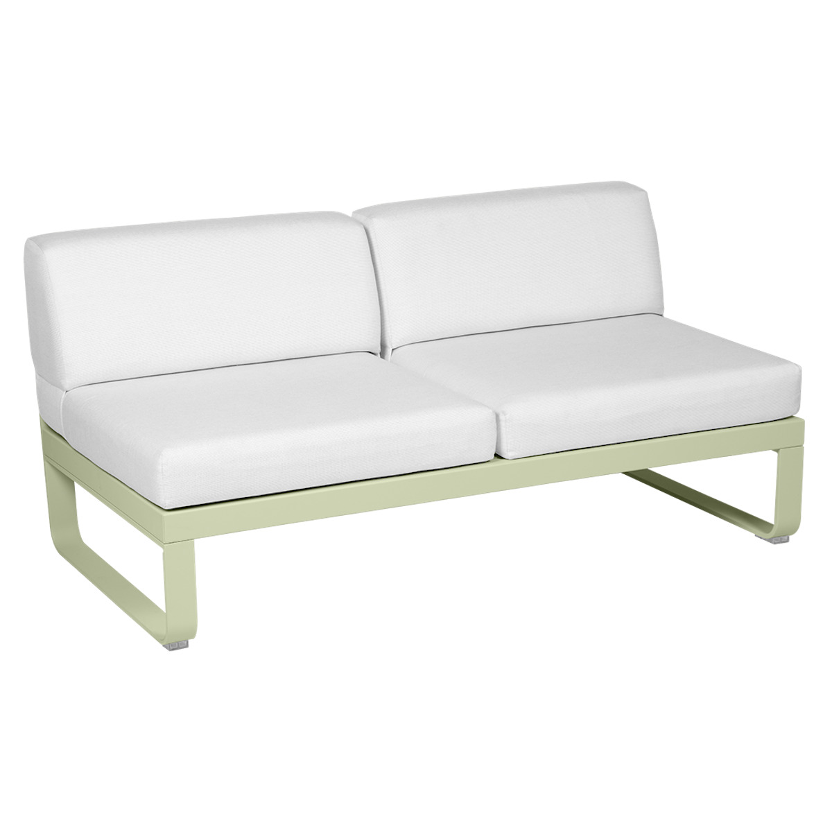 Module central 2 places BELLEVIE Fermob vert tilleul/blanc grisé
