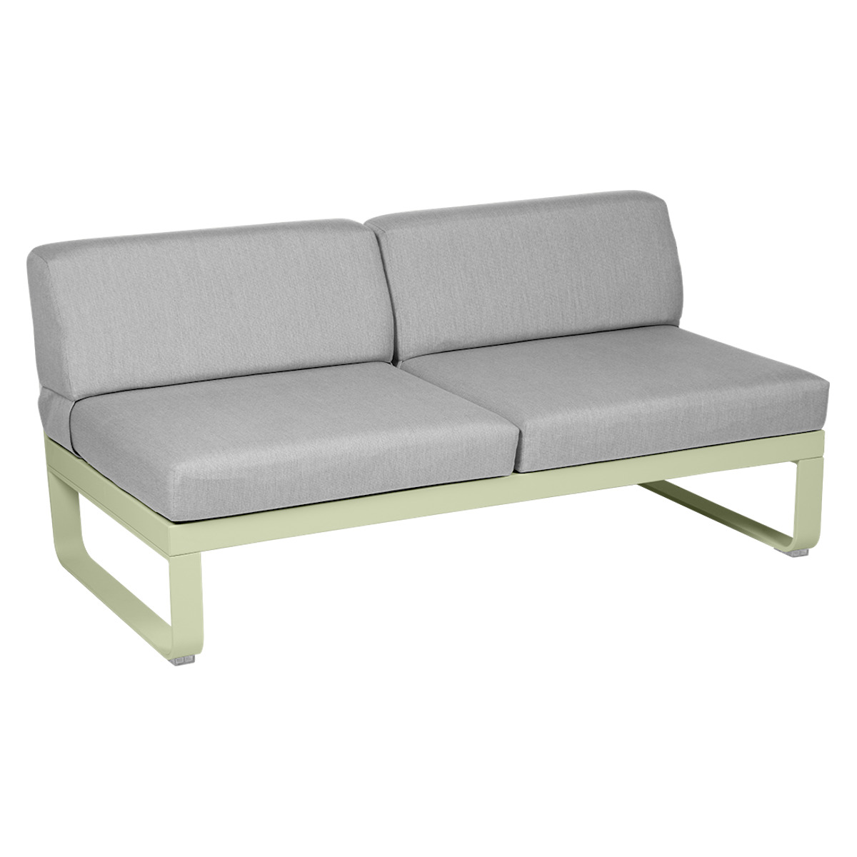 Module central 2 places BELLEVIE Fermob vert tilleul/gris flanelle