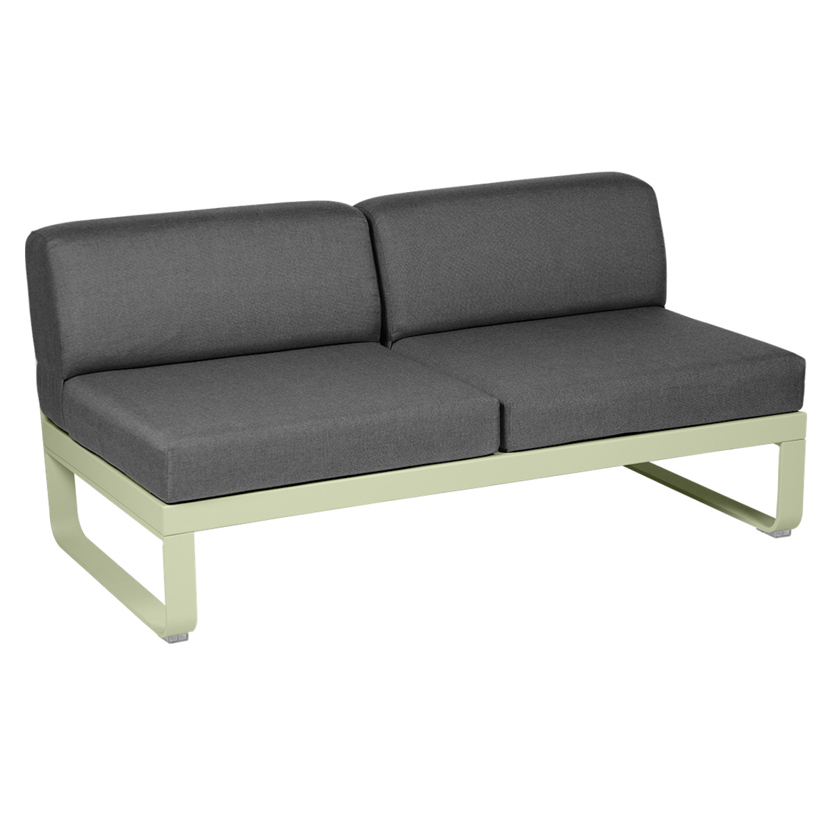 Module central 2 places BELLEVIE Fermob vert tilleul/gris graphite