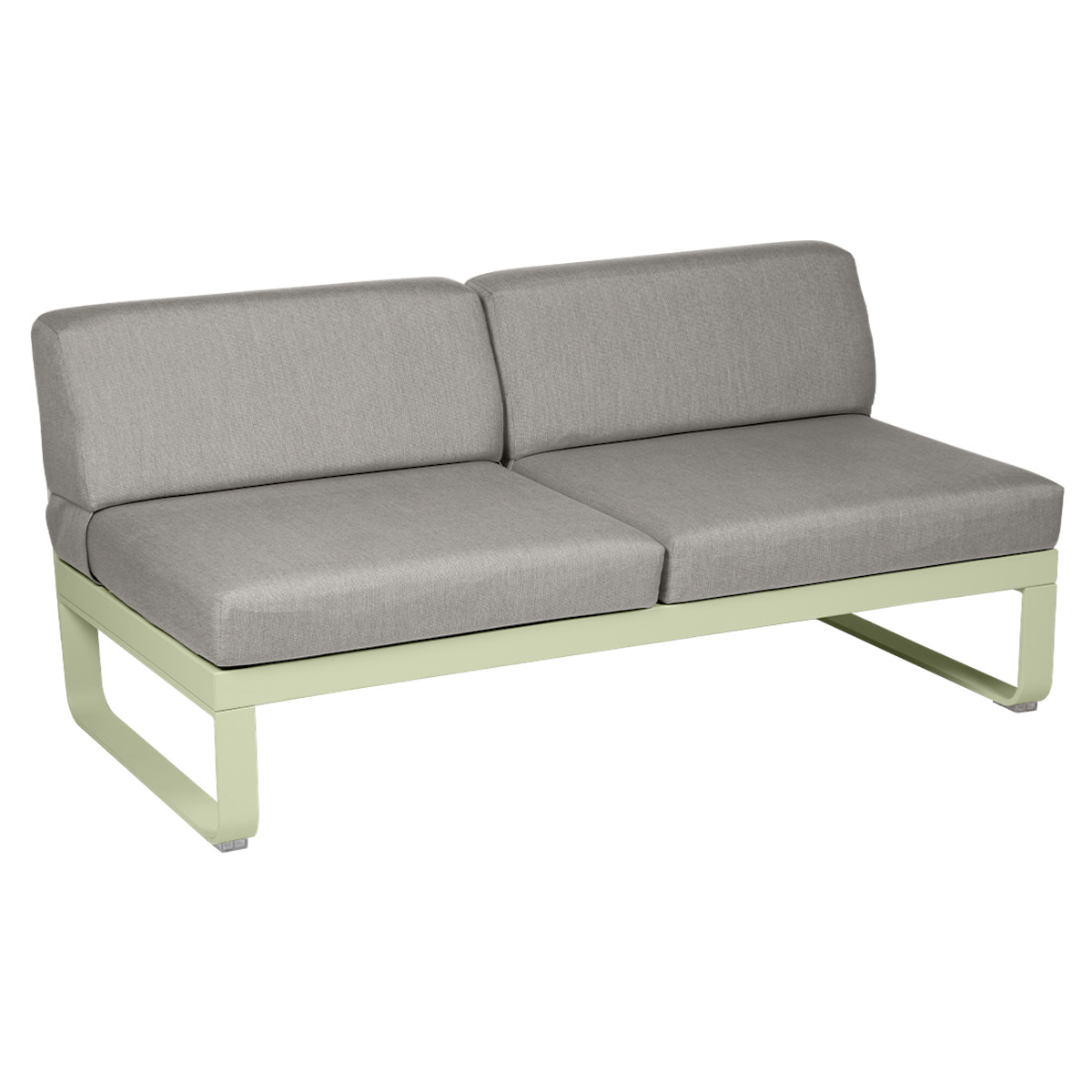 Module central 2 places BELLEVIE Fermob vert tilleul/taupe grisé