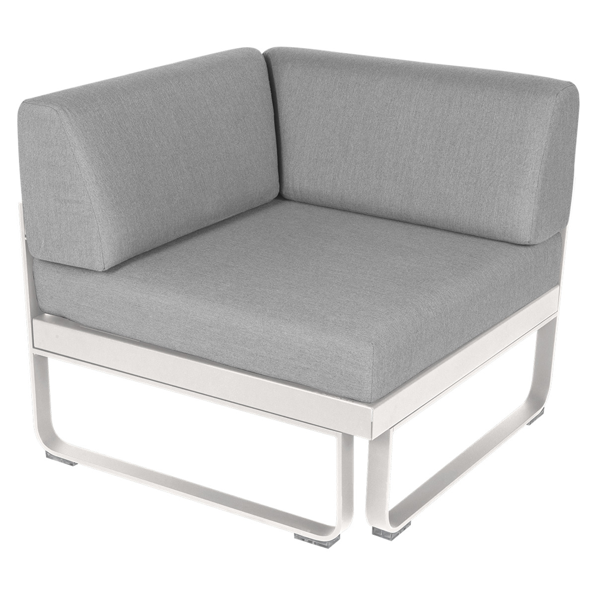 Module d' angle 1 place BELLEVIE Fermob blanc coton-gris flanelle