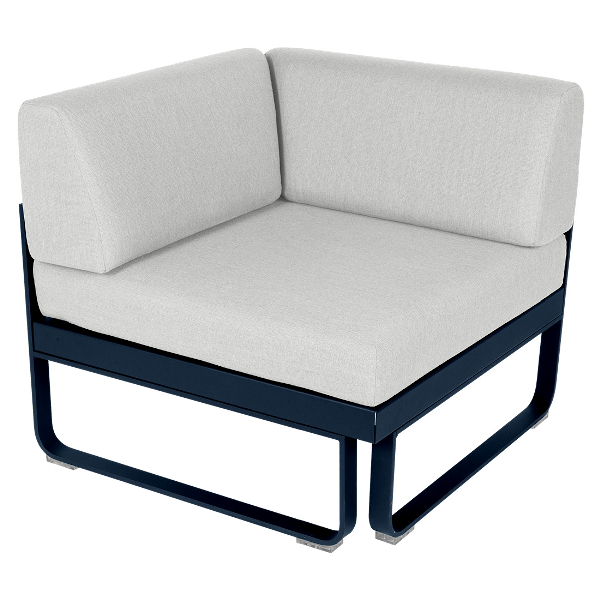 Module d' angle 1 place BELLEVIE Fermob bleu abysse-blanc grisé