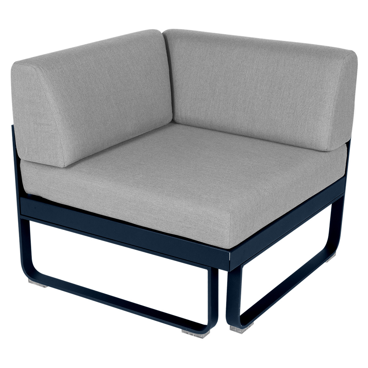 Module d' angle 1 place BELLEVIE Fermob bleu abysse-gris flanelle