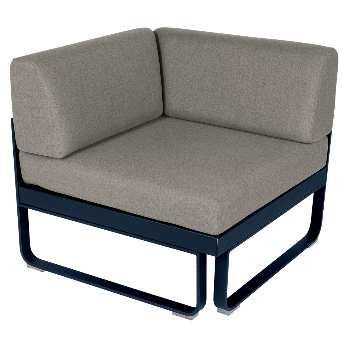 Module d' angle 1 place BELLEVIE Fermob bleu abysse-taupe grisé