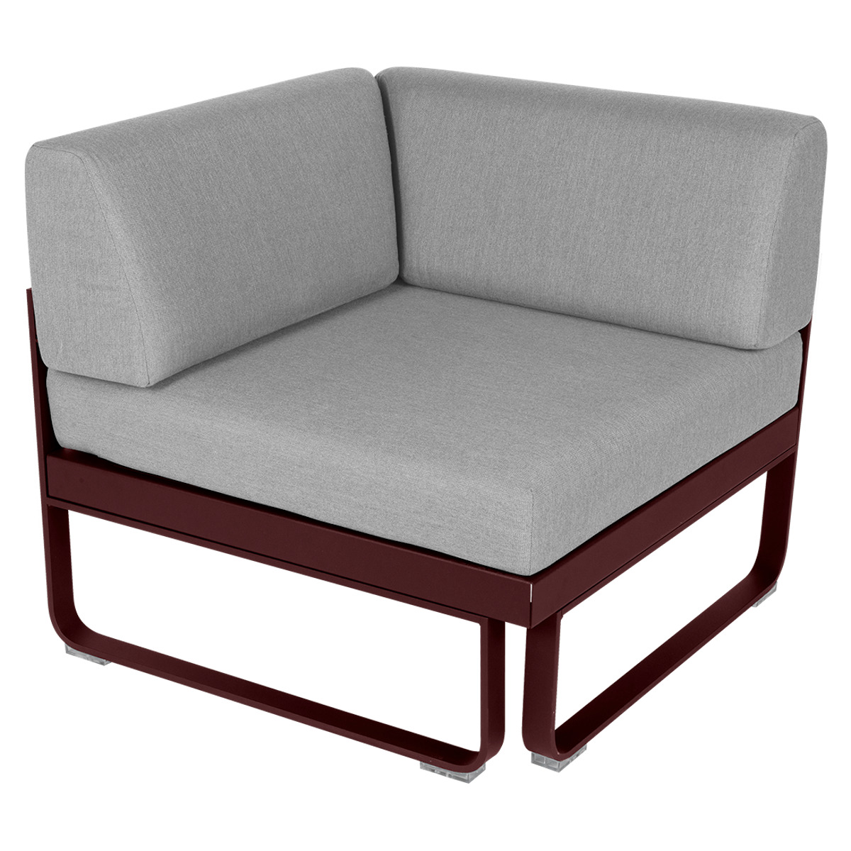 Module d' angle 1 place BELLEVIE Fermob cerise noire-gris flanelle
