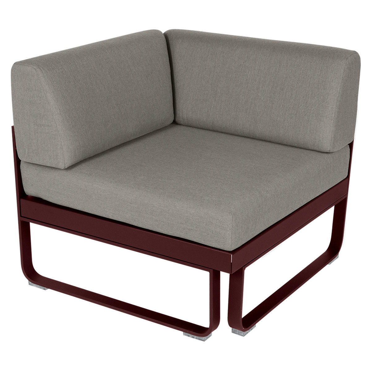 Module d' angle 1 place BELLEVIE Fermob cerise noire-taupe grisé