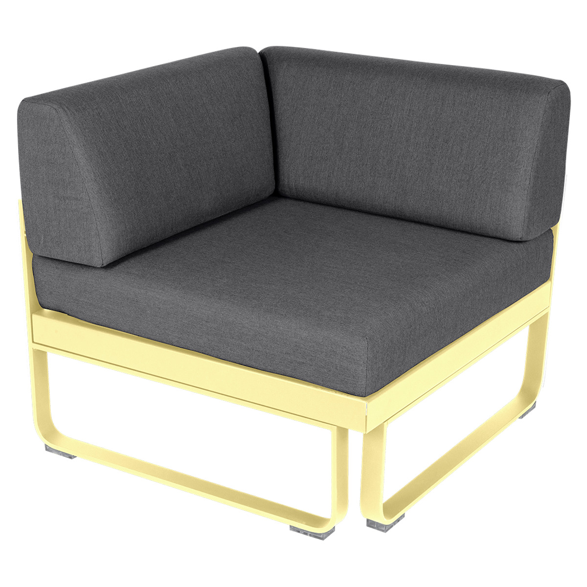 Module d' angle 1 place BELLEVIE Fermob citron givré-gris graphite