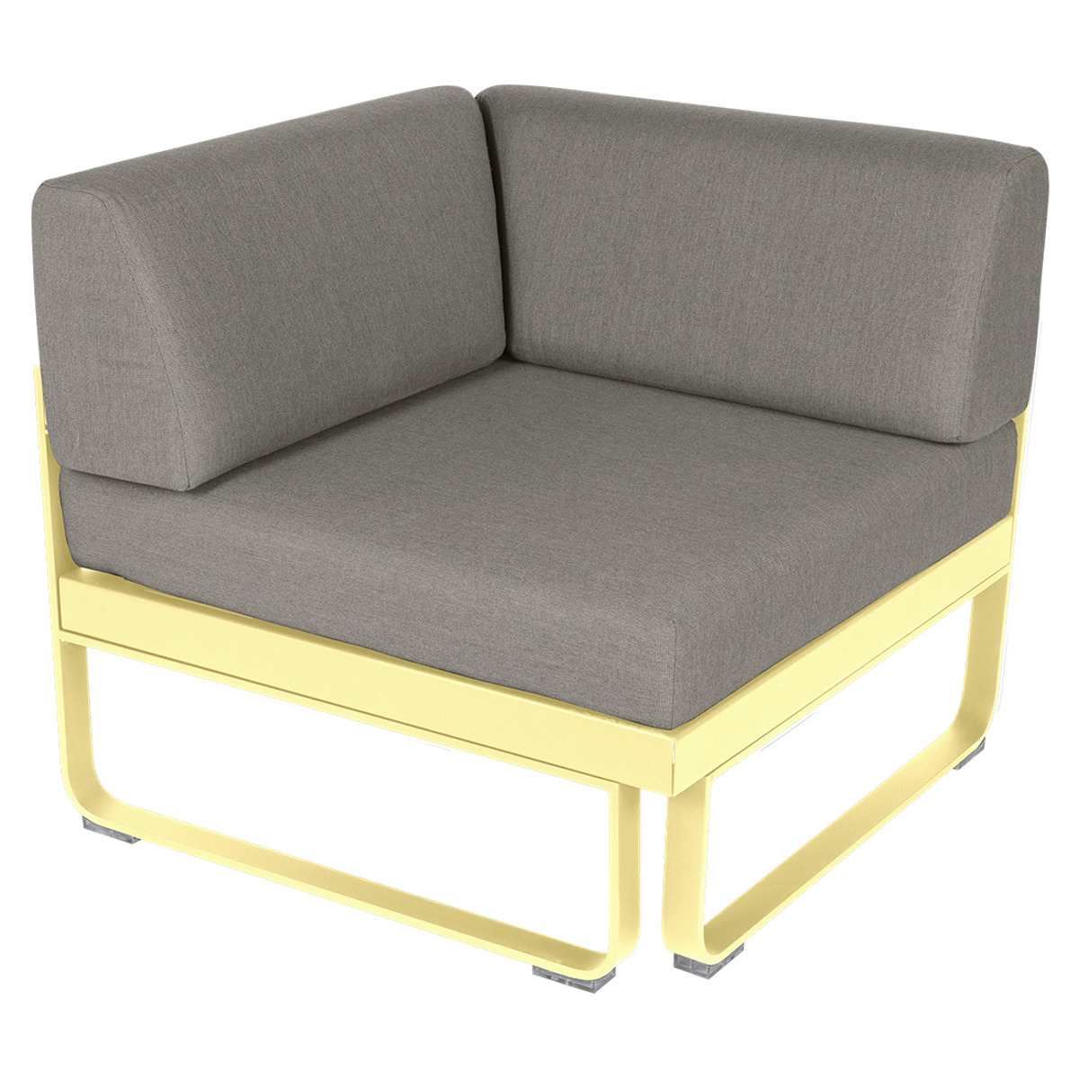 Module d' angle 1 place BELLEVIE Fermob citron givré-taupe grisé