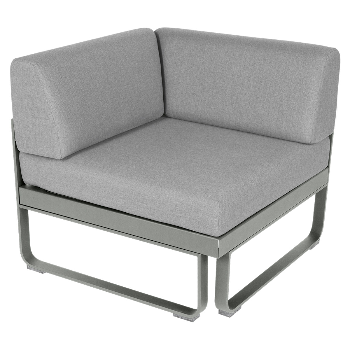 Module d' angle 1 place BELLEVIE Fermob gris lapilli-gris flanelle