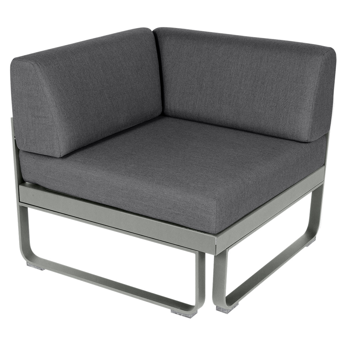 Module d' angle 1 place BELLEVIE Fermob gris lapilli-gris graphite