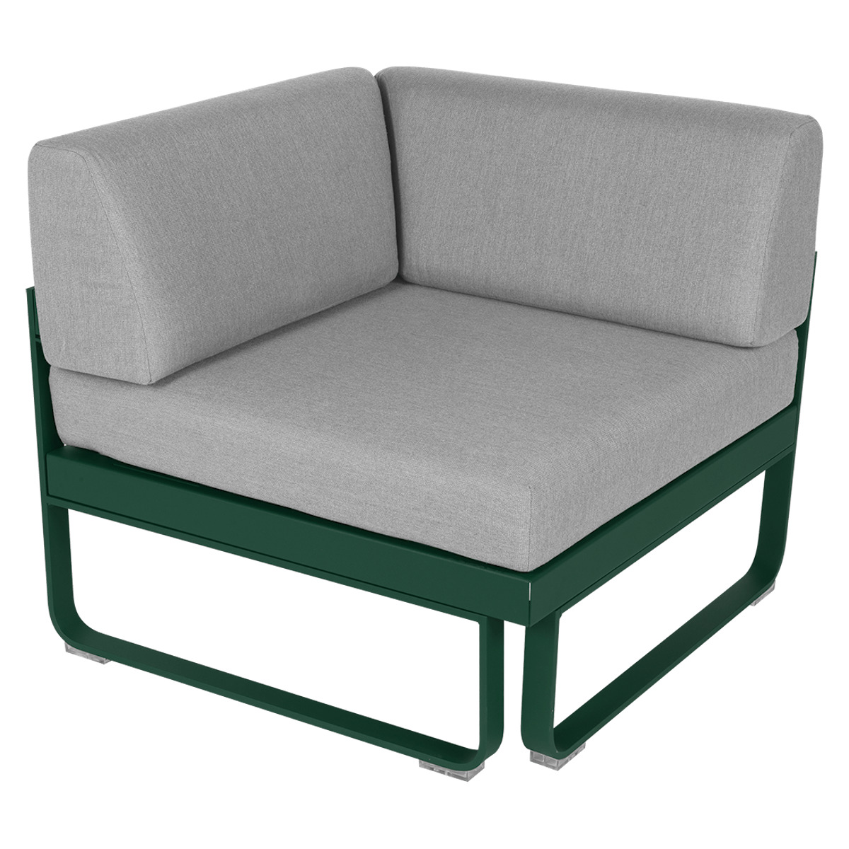 Module d' angle 1 place BELLEVIE Fermob vert cèdre-gris flanelle