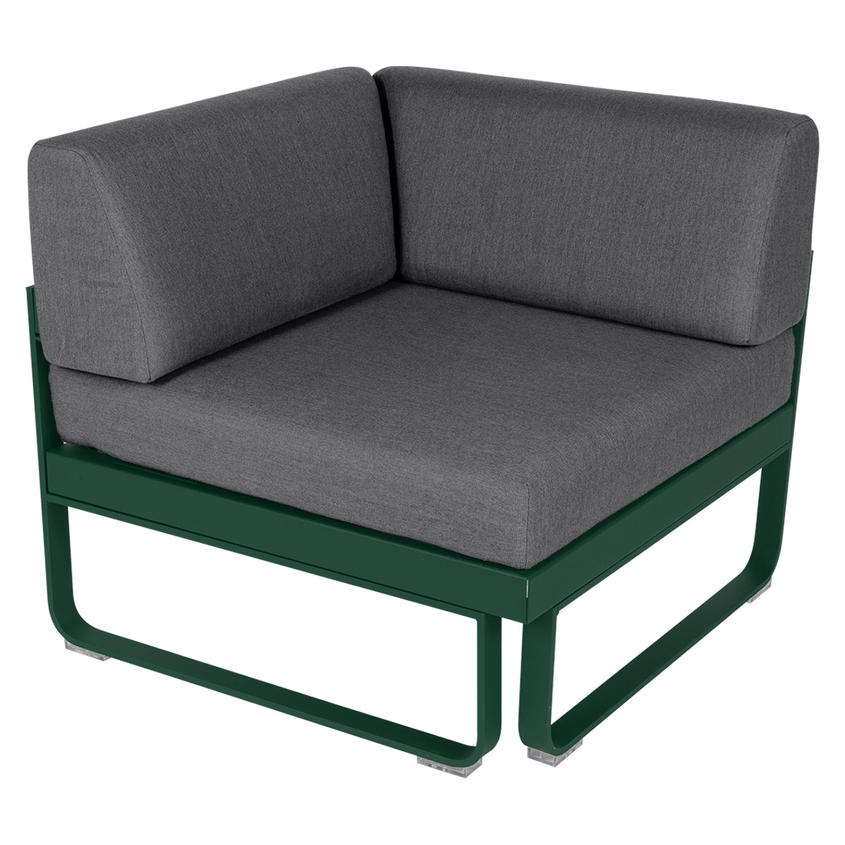 Module d' angle 1 place BELLEVIE Fermob vert cèdre-gris graphite