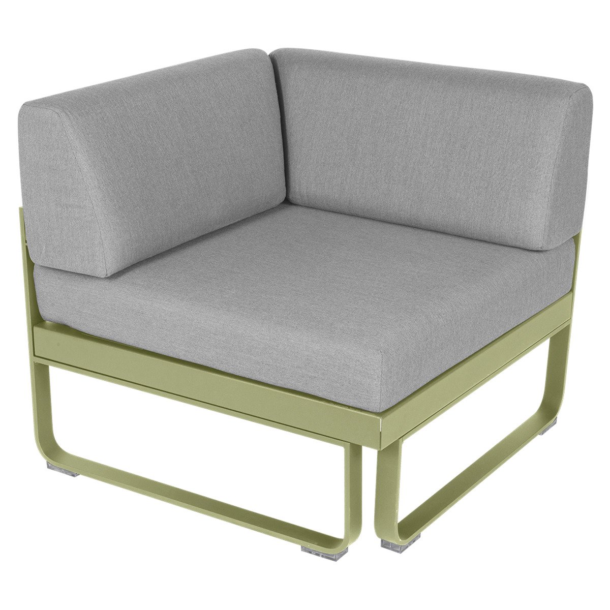 Module d' angle 1 place BELLEVIE Fermob vert tilleul-gris flanelle