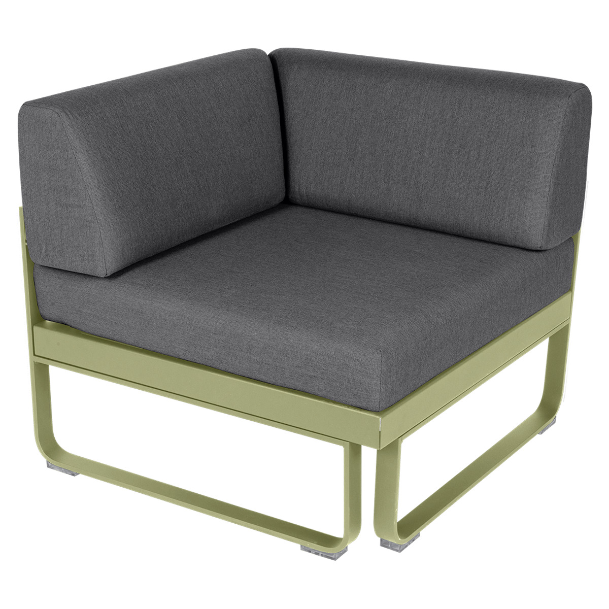 Module d' angle 1 place BELLEVIE Fermob vert tilleul-gris graphite