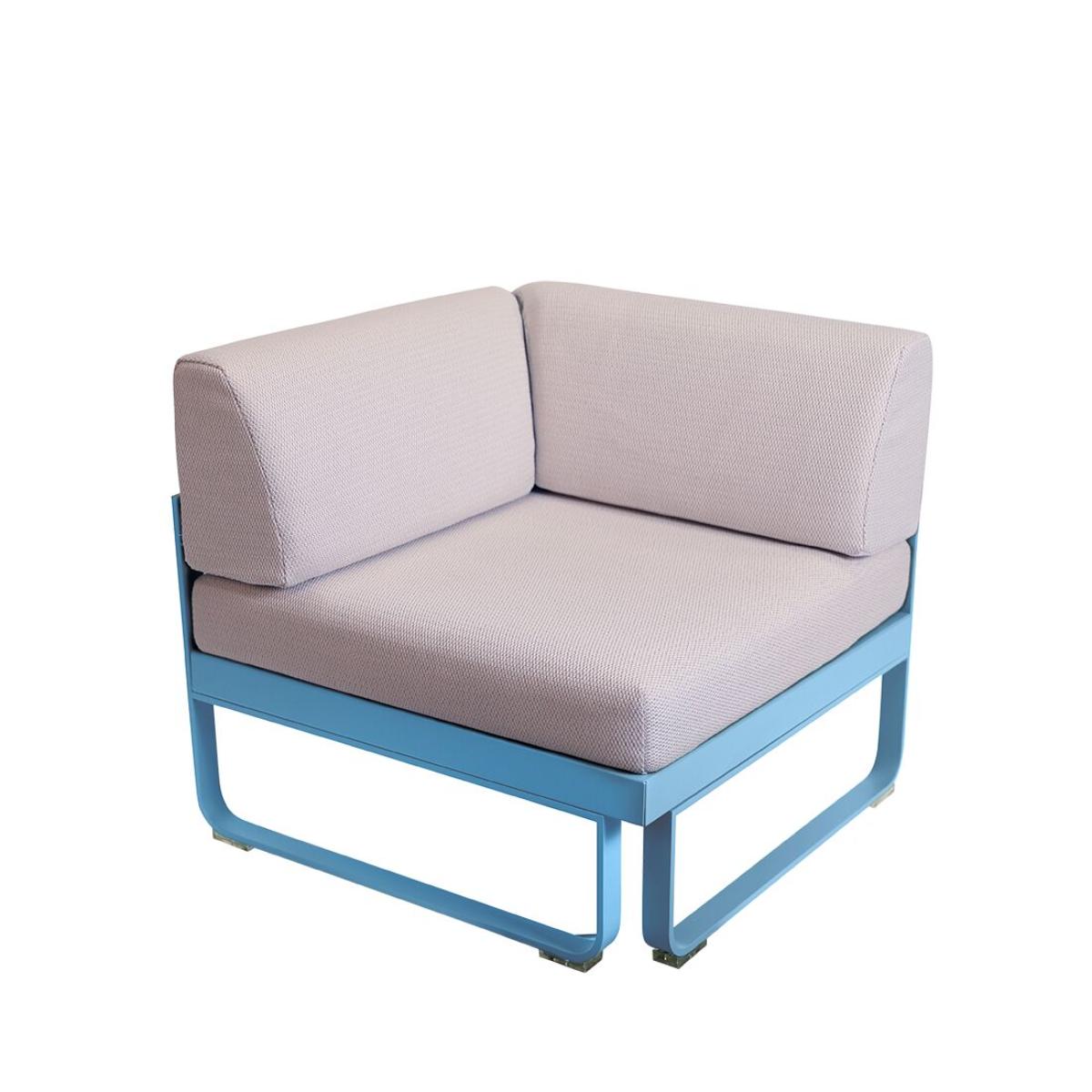 Module d'angle 1 place BELLEVIE Fermob bleu maya-perle 